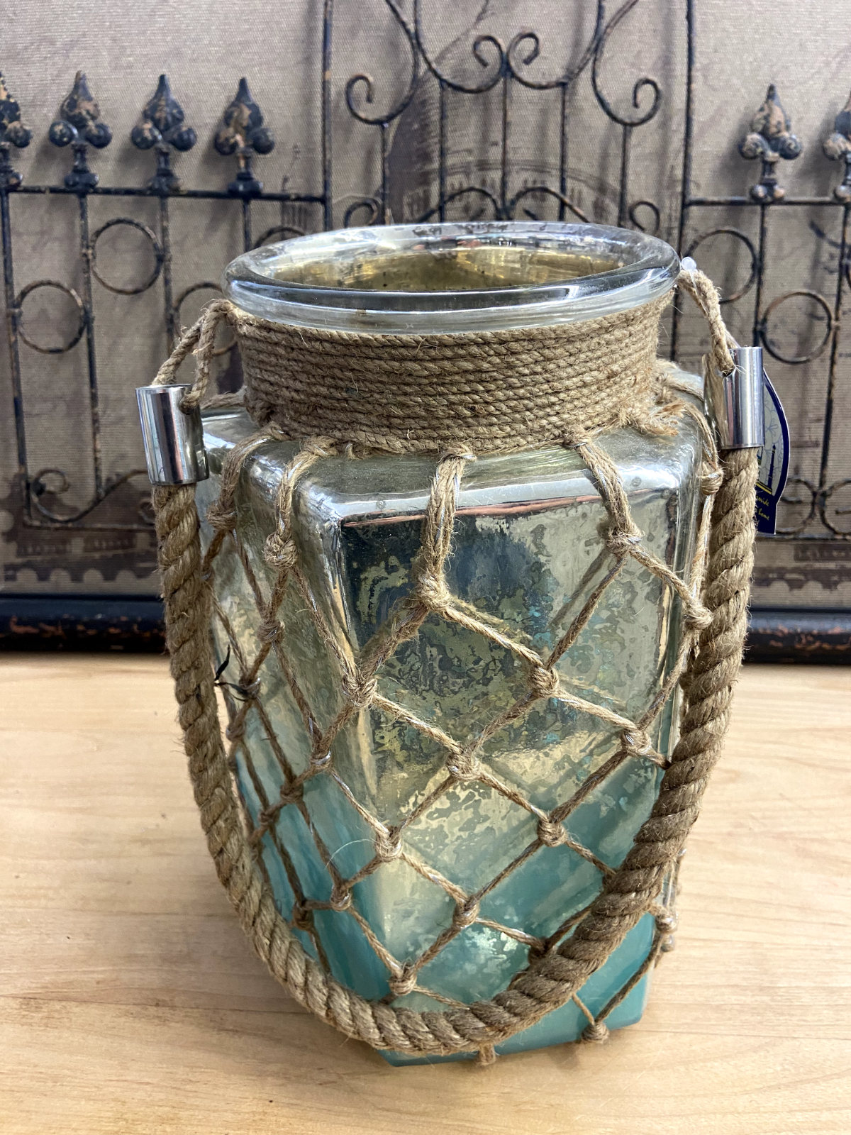 Rustic rope hanging flower vase for bohemian home decor