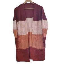 NWOT Color Block Open Knit Cardigan Size Small
