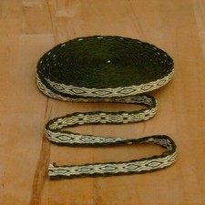 Brettchenborte Webband Handgewebt gr&uuml;n-gr&uuml;n-natur  Mittelalter LARP Reenactment