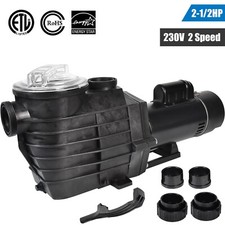 2 1/2HP Inground Swimming Spa Pool Pump 4140/9000GPH Dual Speed 2" Thread NPT