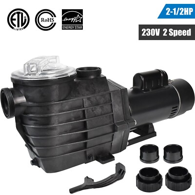 2 1/2HP Inground Swimming Spa Pool Pump 4140/9000GPH Dual Speed 2'' Thread NPT