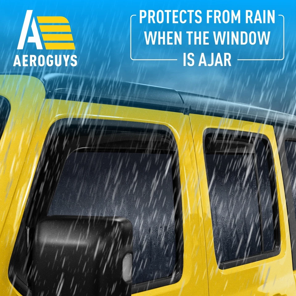 Protectores de lluvia viseras de ventilación para Jeep Wrangler JL 2018-2025 Foto 3 de 4
