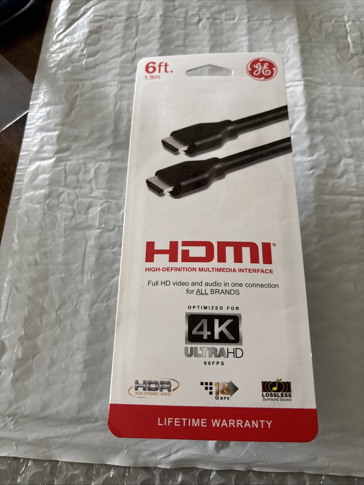 GE 6ft 4K UHD Premium HDMI Cable Compatible with All Brands-image