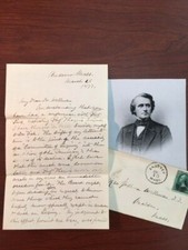 AUSTIN PHELPS LETTER SIGNED, ANDOVER THEOLOGICAL SEMINARY, THEORY OF PREACHING