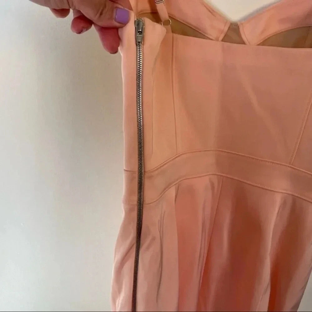 Abito corsetto bustier Alexander Wang rosa chiaro pannello rete‎ in nettare taglia 0 nuovo senza etichette