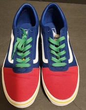 Vans Old Skool Multicolor Bright Blue Green Yellow Red Color Block 7Y