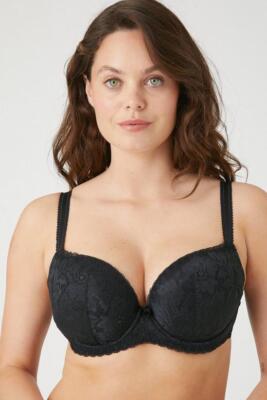 Gorgeous at Debenhams Fuller Bust Charlotte Lace Padded Balcony Bra in Black