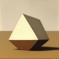 Medium Abstract Painting 2x2 ft. Post-Modernism Geometric Demrin Cubism II NEW