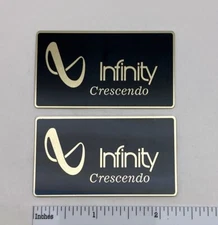 Infinity Crescendo Speaker Badge Logo Custom Made Aluminum PAIR