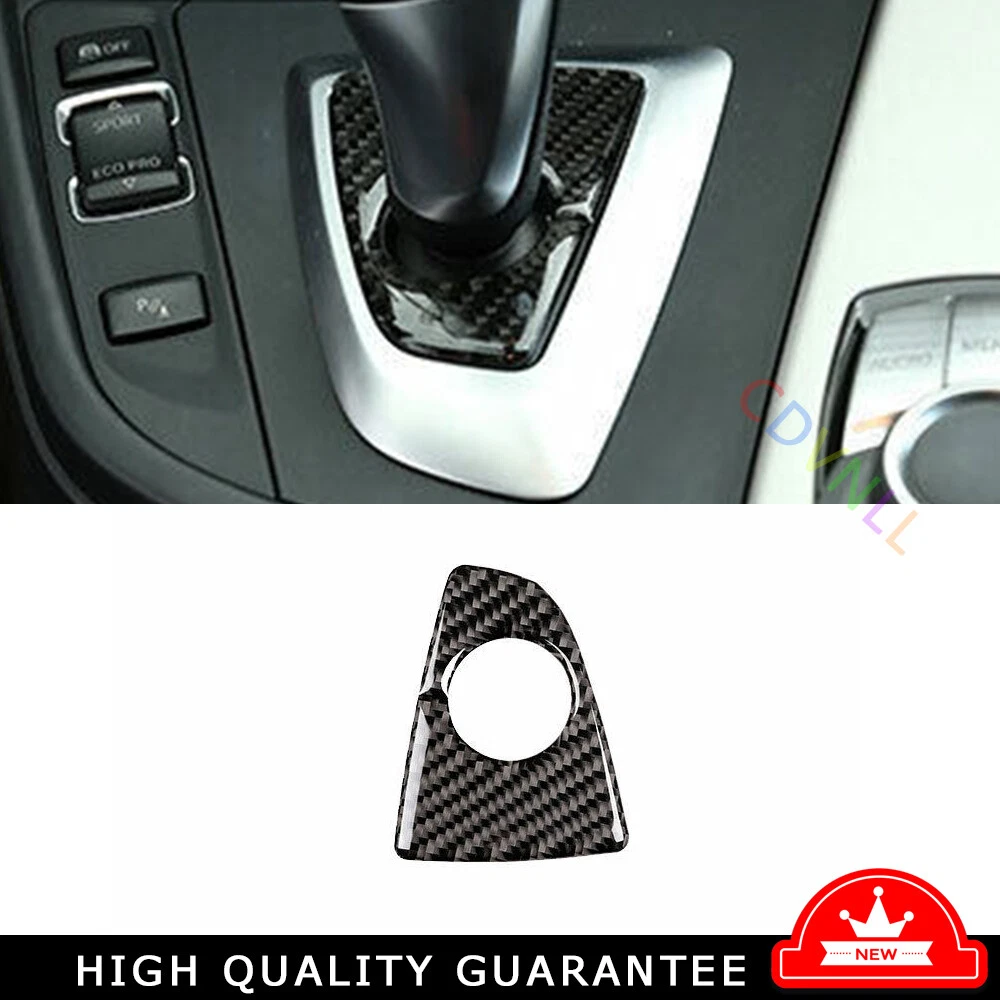Middle Console Gear Shift Panel Trim For BMW 3-4 Series 13-19 Carbon Fiber Vinyl
