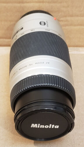 Minolta AF Zoom Lens 75-300mm F4.5-5.6 D For A Mount Sony Alpha Silver In Box - Picture 5 of 9