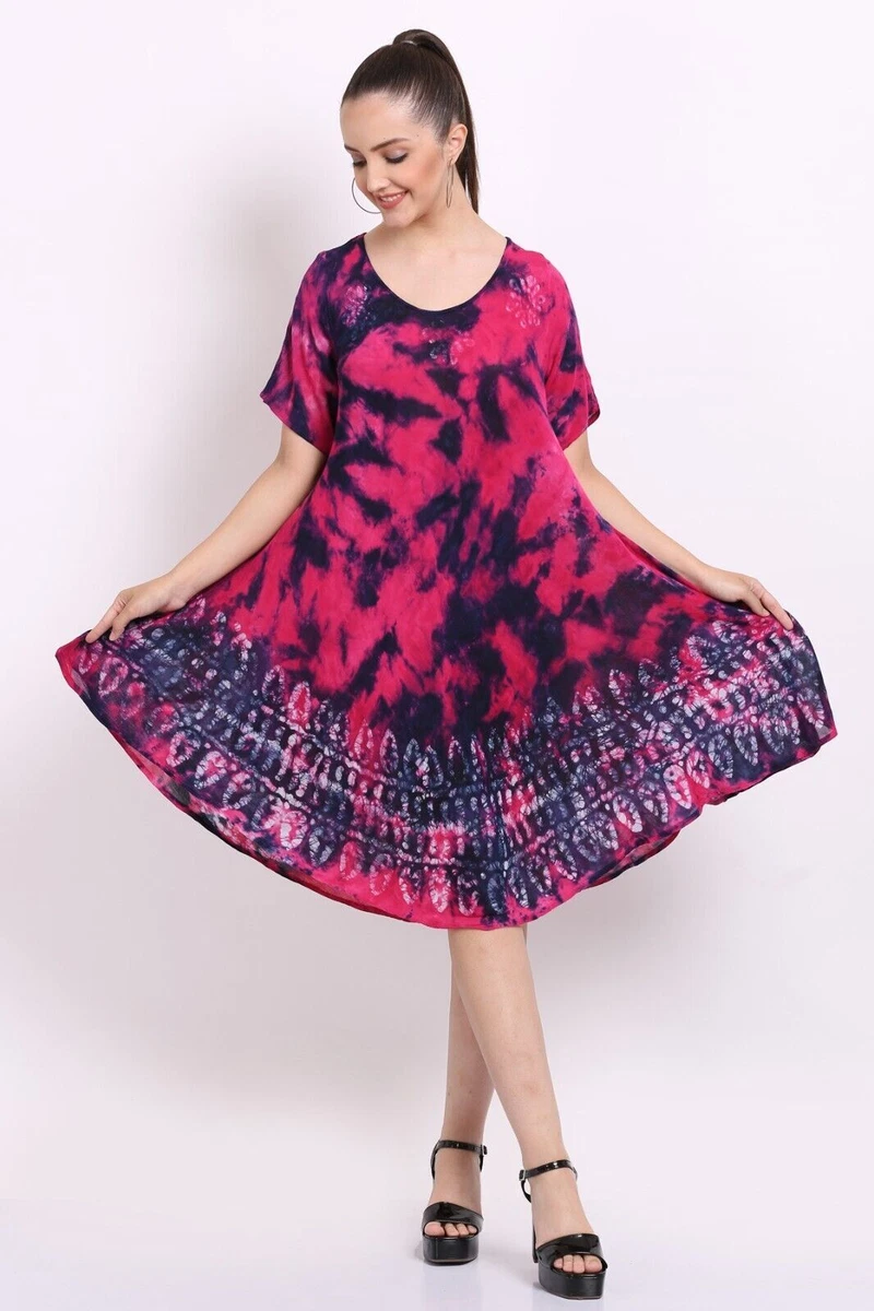 Women s Tie Dye Printed T Shirt Dress Multicolor Wholesale Lot