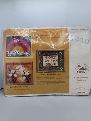 VTG Embroidery Kit LOVE SPOKEN HERE #1408 NEW The Creative Circle 1981 USA Seal