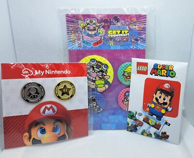 My Nintendo Rewards Super Mario Coin Pins Lego Mario keychain