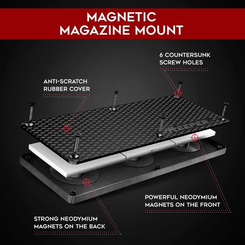 Magnetic Ammunition Holder for Gun Magazines and Clips. Organize & Mount in Y... - Picture 4 of 9