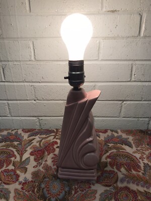 VINTAGE MCM DEENA FINE CHINA PINK TABLE LAMP 11 3/4” TALL X 4 1/8