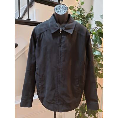 Cutter & Buck Bomber Jacket Mens Large Black Roosevelt Long Sleeve Full Zipper