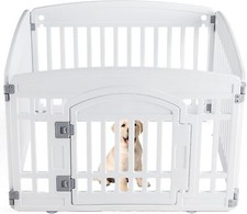 4/6 Panel Plastic Dog Playpen Cage Dog Fence 24" Pet Home In/Outdoor Play Place