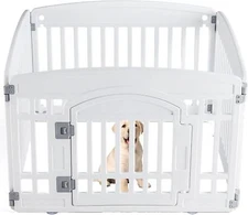 4/6 Panel Plastic Dog Playpen Cage Dog Fence 24" Pet Home In/Outdoor Play Place