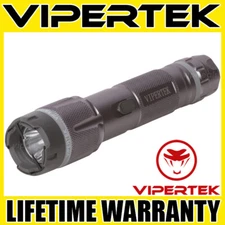 VIPERTEK Stun Gun VTS-T03 GRAY Metal Rechargeable LED Flashlight