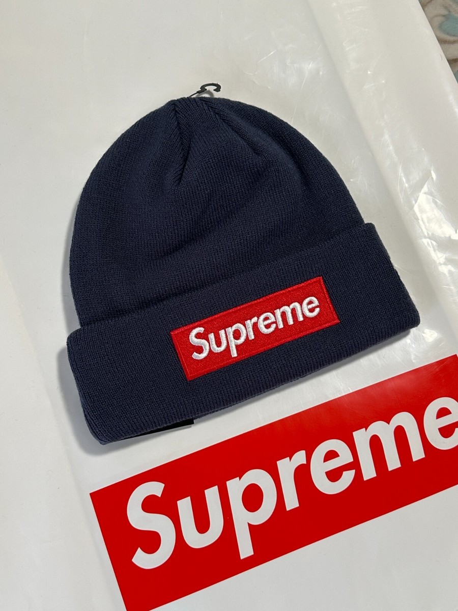 SUPREME NEW ERA BOX LOGO BEANIE (NAVY) FW24 BIG LOGO S LOGO