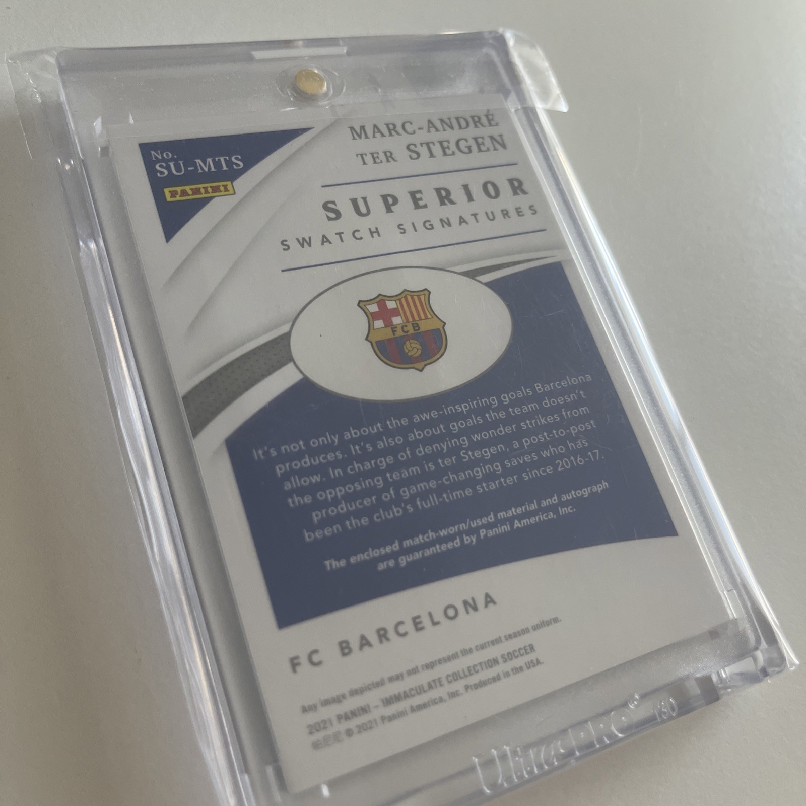2021 Immaculate Marc-Andre ter Stegen Superior Matchworn Patch Auto #/49 view 5