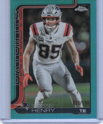 2025 Topps Chrome #209 Hunter Henry Aqua Refractor #/199