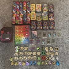 Pokemon TCG Mixed Set Accessory Lot. Sleeves, Dice, Coins And Mats. Empty Tins