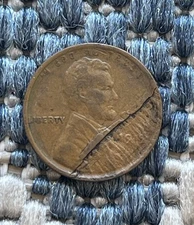 Rare 1919 Lincoln Wheat Penny Cent Lamination Error Obv Fine Unique