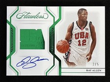 2022-23 Panini Flawless Ray Allen Emerald #USA-RAY USA Basketball Auto /5