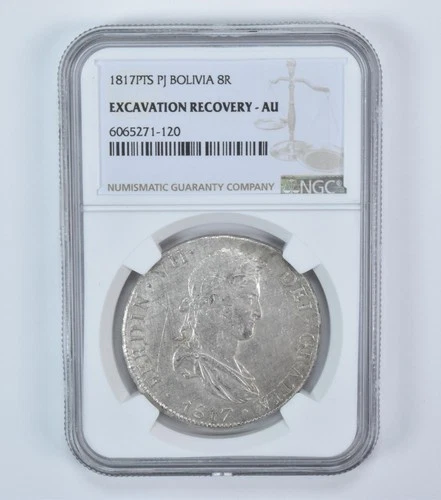 1817 PTS PJ Bolivia 8 Reales Excavation Recovery AU NGC *6020
