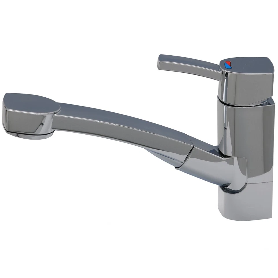 Wasserhahn Einhebelmischer Capri mit ausziehbarer Dusche + Schalter chrom - Bild 3 von 4