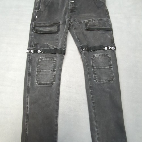8&9 8+9 Mfg Black Distressed Jeans Size 36 **(34x33) Y2k Men’s Streetwear Cargo - Picture 3 of 13