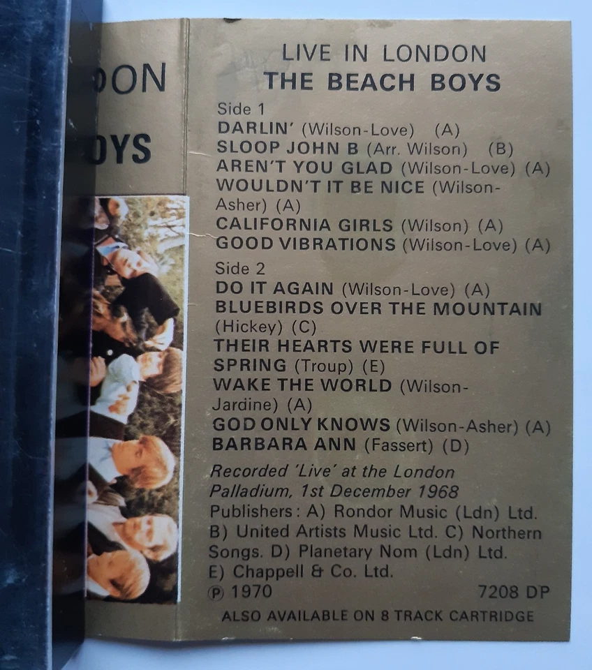 The Beach Boys / Live In London / MC Kassette 1970 Darlin' / Sloop John B uvm - Bild 3 von 3
