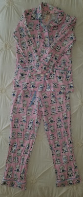 Bed Head Tea Cup Long Sleeve Classic Woven Cotton Long PJ Set, XS