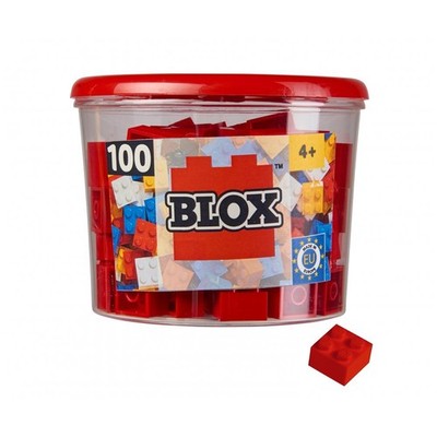 Simba Blox 100 4er Bausteine rot in Dose Klemmbausteine Konstruktionsspielzeug