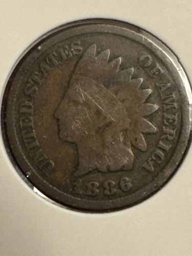 1886 Type II / Type 2 Indian Head Cent 1c Penny