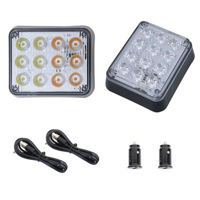 Rechargeable Wireless Yellow & White Strobe Lights - Magnetic Base Easy Install