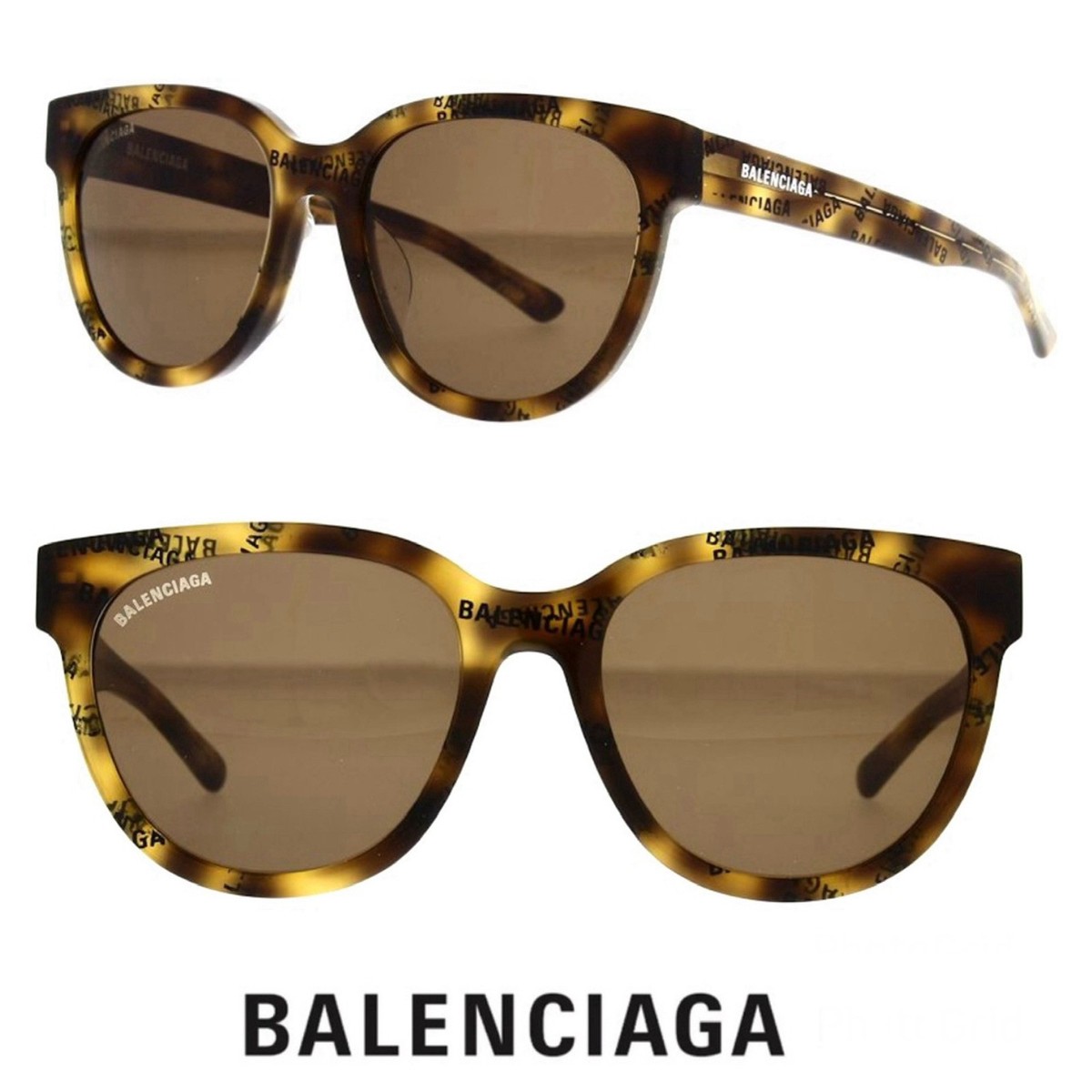 【送料&関税込】Balenciaga Side Xp Cat Sunglasses In Brown N BALENCIAGA PARIS CAT 0070 Brown 007 Fashion BB Logo Chunky
