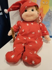 Buzz the Beanie Kid ready for bed with sleeper, hat and teddy bear!