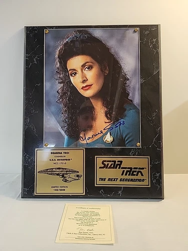Star Trek The Next Generation Limited Edition Autographed Marina Sirtis Plaque 