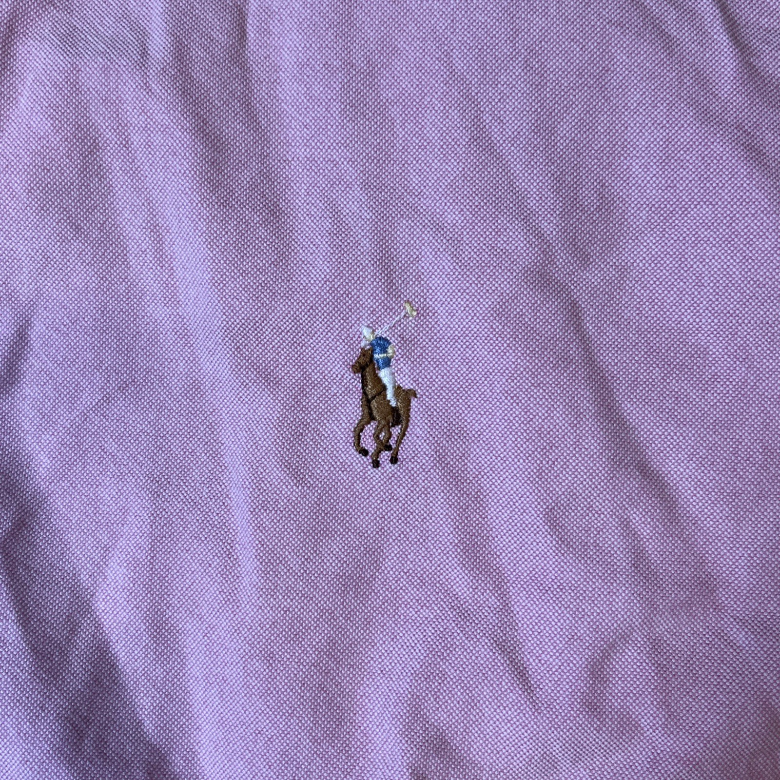 Camicia vintage Ralph Lauren uomo L rosa carne pony Oxford manica lunga vestibilità classica