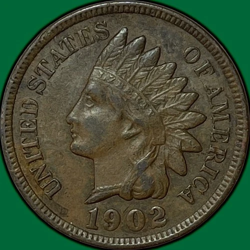 1902 Indian Head Cent Choice Extremely Fine XF+ Coin #35261