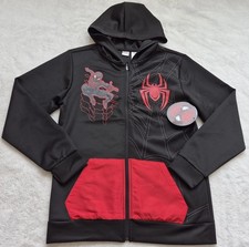 spiderman full zip active hoodie boys size XL 14/16 black