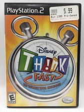 PS2 Playstation 2008 - Disney "Think Fast" w/ Box & Manual (Works - Game Only)