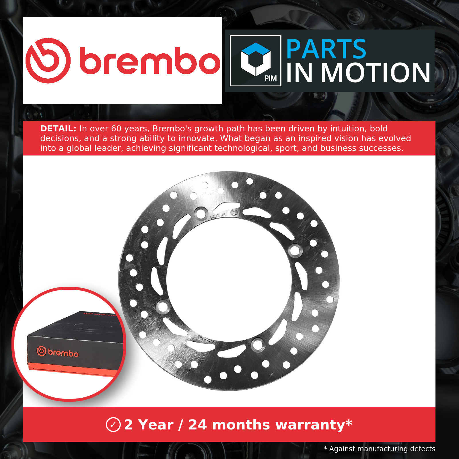 Motorcycle Brake Disc 68B407A5 Brembo Genuine Top Quality Guaranteed New