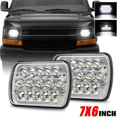 Pair For Chevy Express Cargo Van 1500 2500 3500 7x6 5x7 LED Headlights Hi/Lo DOT