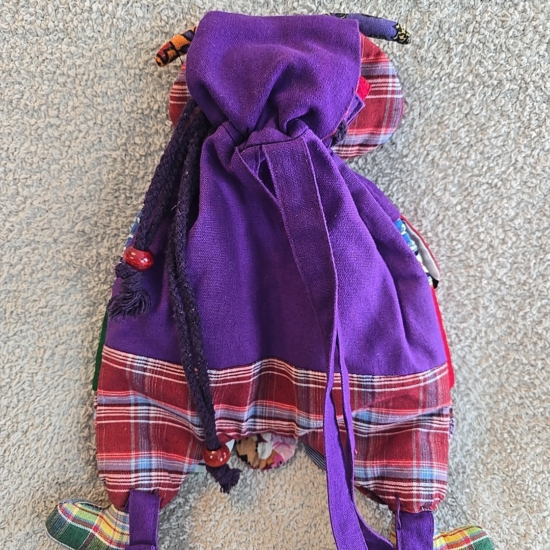 Owl Patchwork Mini Fabric Backpack Boho Colorful … - image 7