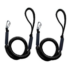 Bungee Dock Lines for Boats Single Hook Heavy-Duty Elastic Anchor 4 ft Black