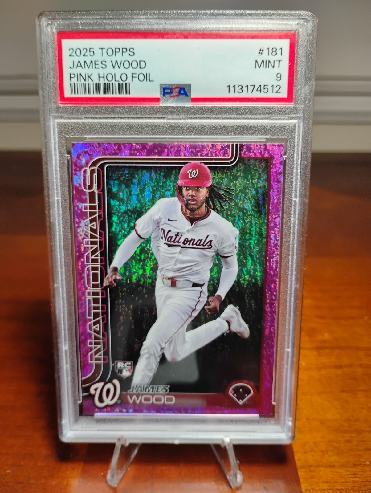 2025 Topps Series 1 - James Wood #181 Pink Holo Foil (RC)